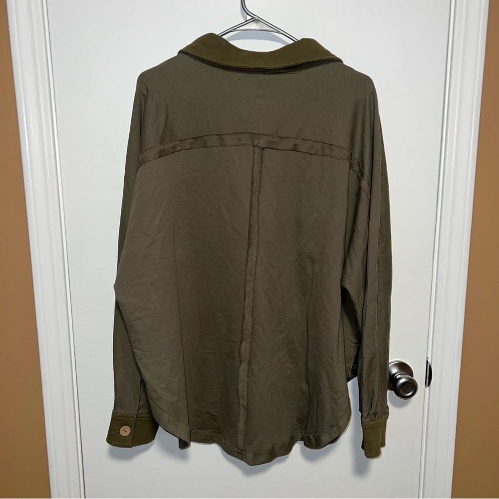 🍀4 for 25🍀 Heyson | Green Oversized Button Up Shirt - Picture 2 of 5